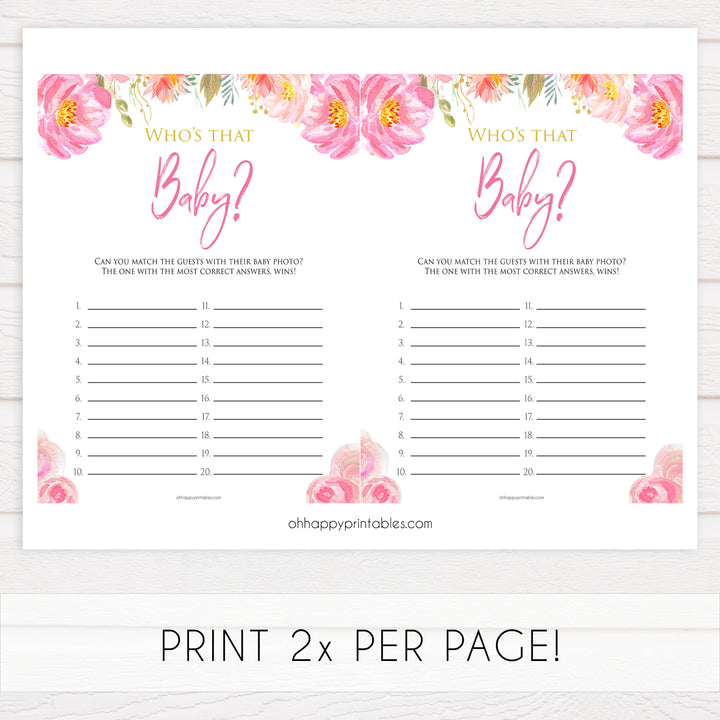 whos that baby game, guess the baby photo game, Printable baby shower games, blush floral fun baby games, baby shower games, fun baby shower ideas, top baby shower ideas, blush baby shower, blue baby shower ideas