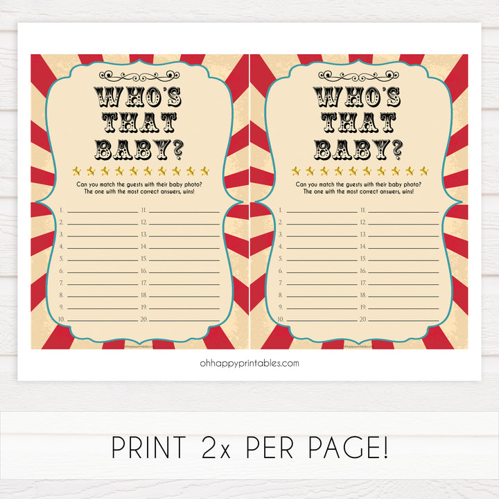 whos that baby game, guess the baby photo game, Printable baby shower games, circus fun baby games, baby shower games, fun baby shower ideas, top baby shower ideas, carnival baby shower, circus baby shower ideas