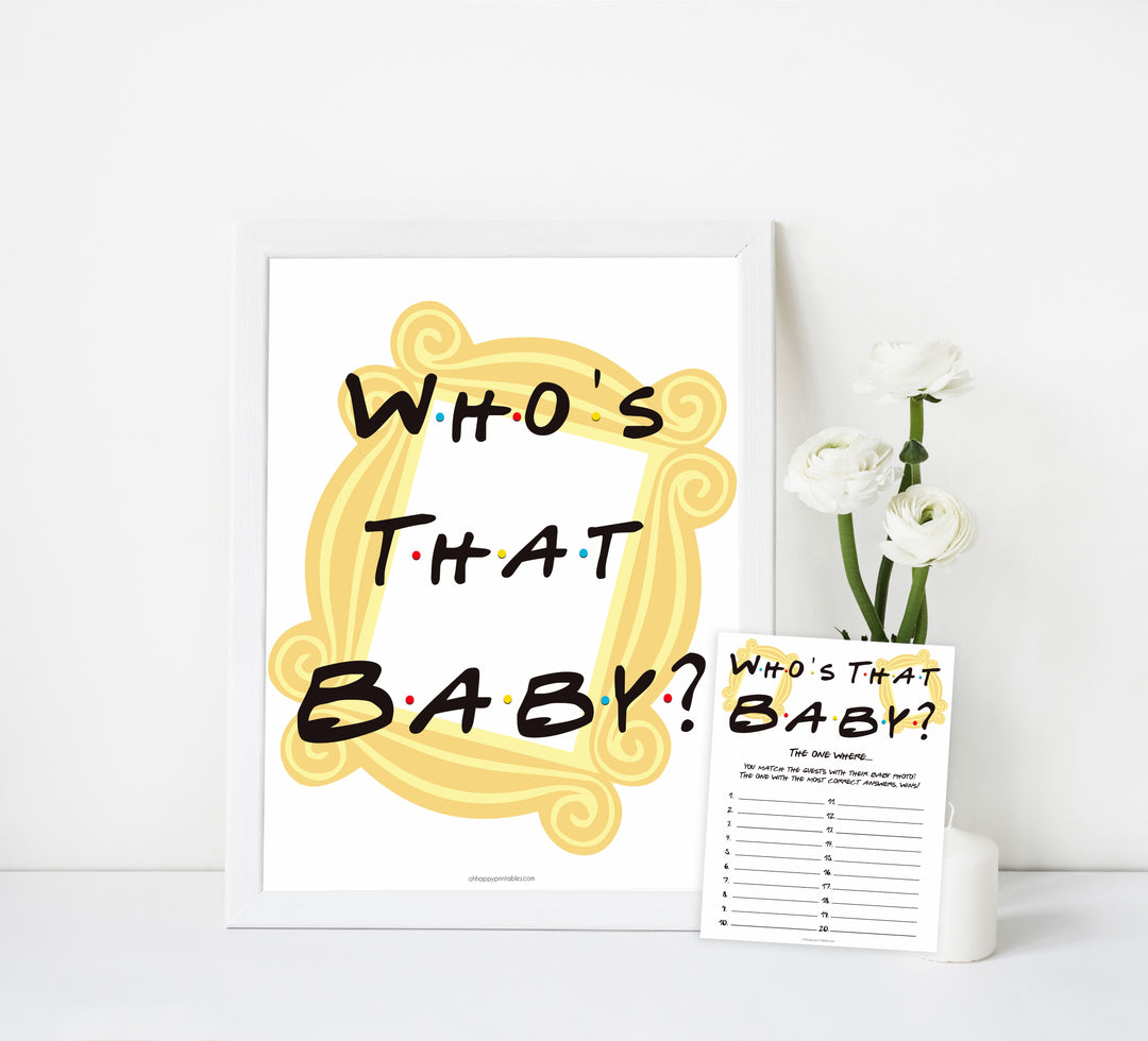 whos that baby game, Printable baby shower games, friends fun baby games, baby shower games, fun baby shower ideas, top baby shower ideas, friends baby shower, friends baby shower ideas