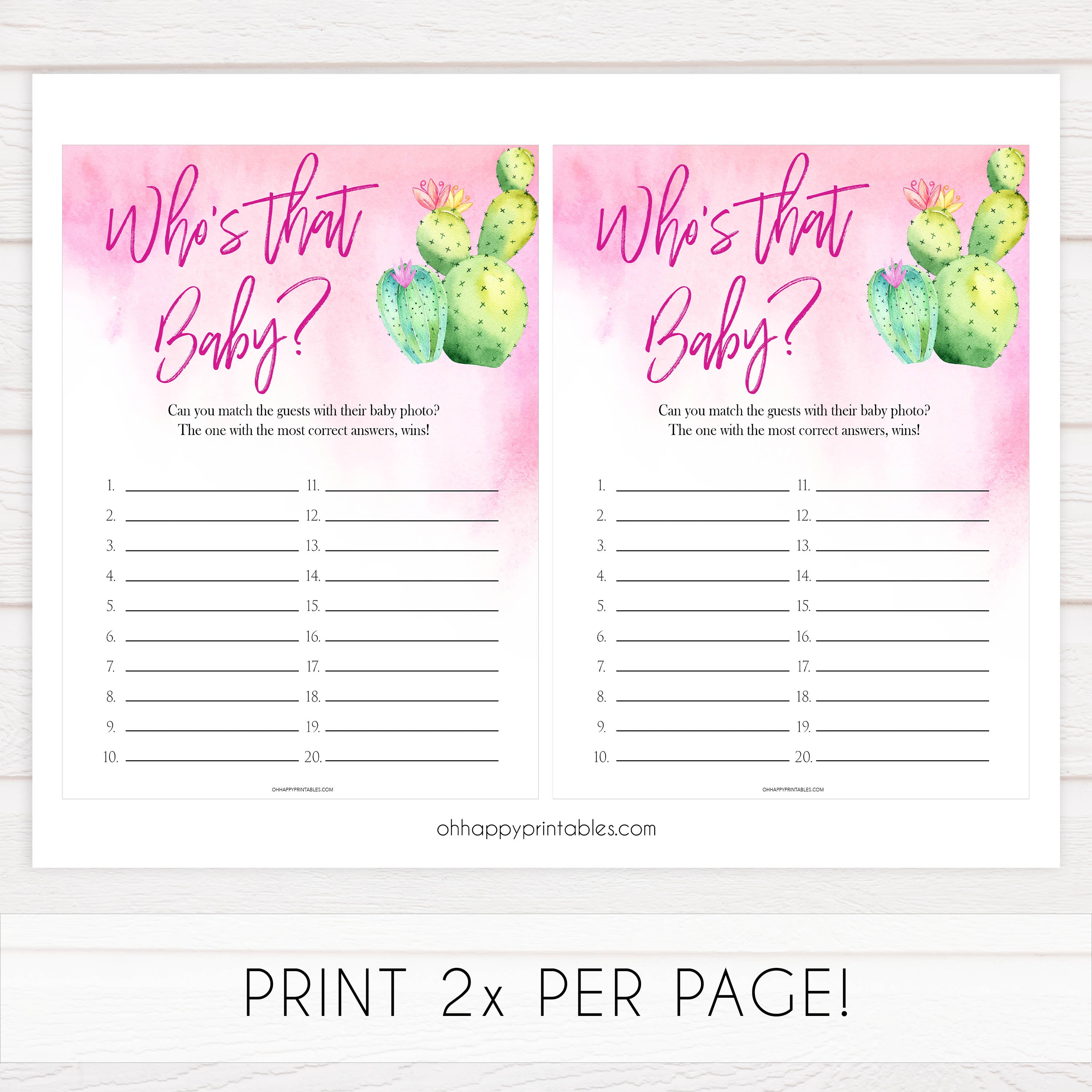 Cactus baby games, whos that baby, guess the baby pictures, printable baby shower games, Mexican baby shower, fun baby games, top baby games, best baby games, baby shower games