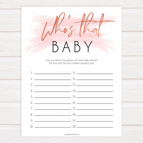 Pink swash baby games, whos that baby game, printable baby games, fun baby games, pink baby shower, top baby games, fun baby games, its a girl baby game
