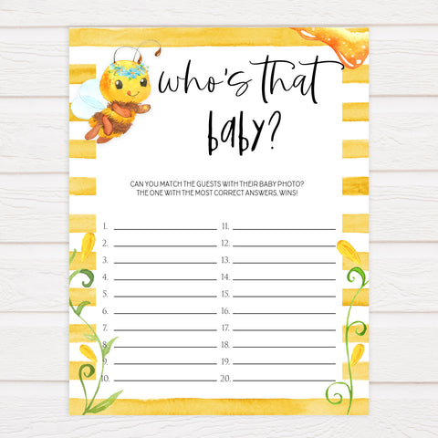 whos that baby game, guess the baby picture, Printable baby shower games, mommy bee fun baby games, baby shower games, fun baby shower ideas, top baby shower ideas, mommy to bee baby shower, friends baby shower ideas