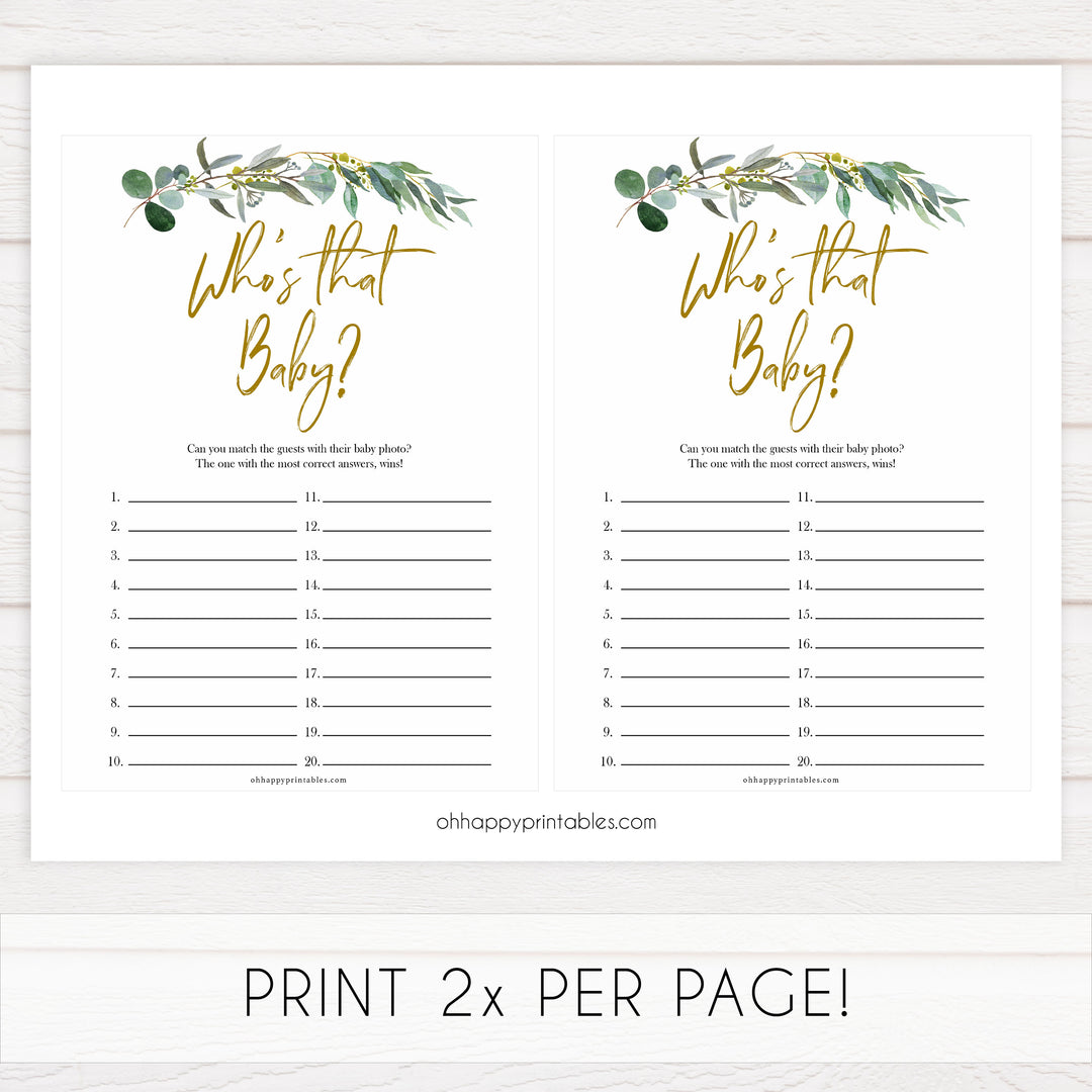 Eucalyptus baby games, whos that baby game, guess the baby picture, printable baby shower games, fun baby games, top baby games, best baby games, baby shower games