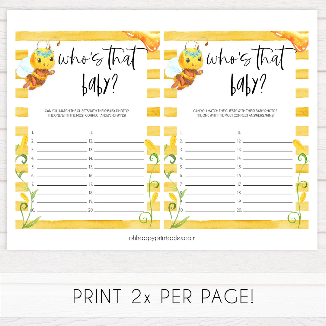 whos that baby game, guess the baby picture, Printable baby shower games, mommy bee fun baby games, baby shower games, fun baby shower ideas, top baby shower ideas, mommy to bee baby shower, friends baby shower ideas