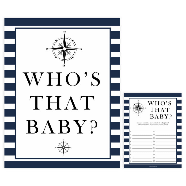Whos that baby game, guess the baby picture games, Printable baby shower games, nautical baby shower games, nautical baby games, fun baby shower games, top baby shower ideas