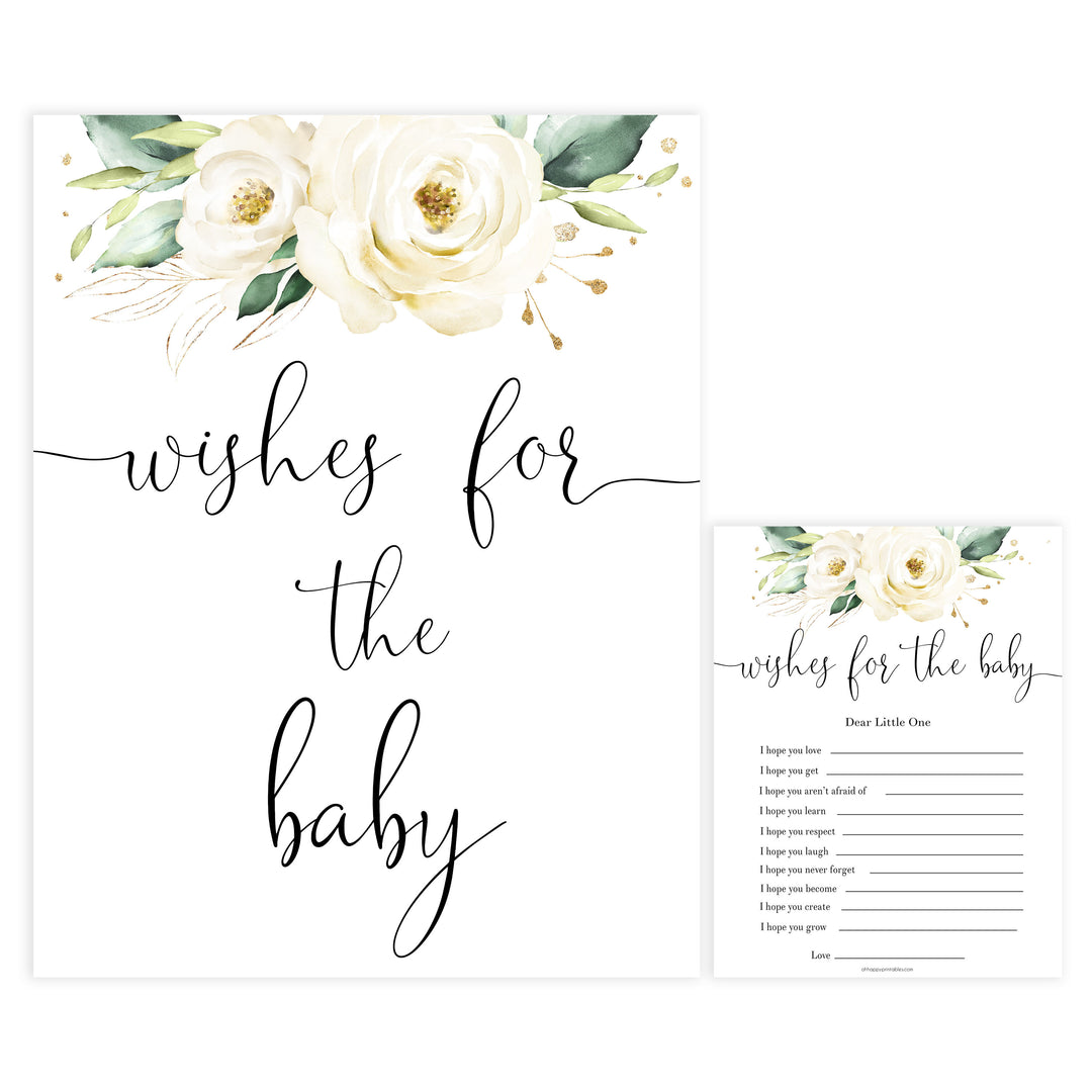 wishes for the baby game, Printable baby shower games, shite floral baby games, baby shower games, fun baby shower ideas, top baby shower ideas, floral baby shower, baby shower games, fun floral baby shower ideas