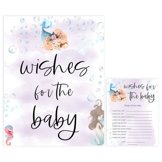 wishes for the baby keepsake, Printable baby shower games, little mermaid baby games, baby shower games, fun baby shower ideas, top baby shower ideas, little mermaid baby shower, baby shower games, pink hearts baby shower ideas