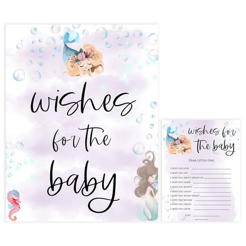 wishes for the baby keepsake, Printable baby shower games, little mermaid baby games, baby shower games, fun baby shower ideas, top baby shower ideas, little mermaid baby shower, baby shower games, pink hearts baby shower ideas