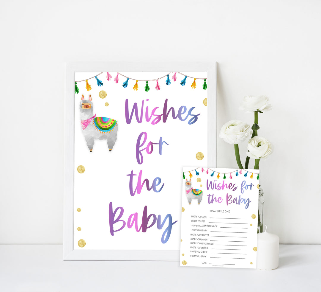 wishes for the baby game, Printable baby shower games, llama fiesta fun baby games, baby shower games, fun baby shower ideas, top baby shower ideas, Llama fiesta shower baby shower, fiesta baby shower ideas