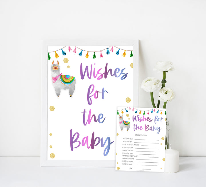 wishes for the baby game, Printable baby shower games, llama fiesta fun baby games, baby shower games, fun baby shower ideas, top baby shower ideas, Llama fiesta shower baby shower, fiesta baby shower ideas