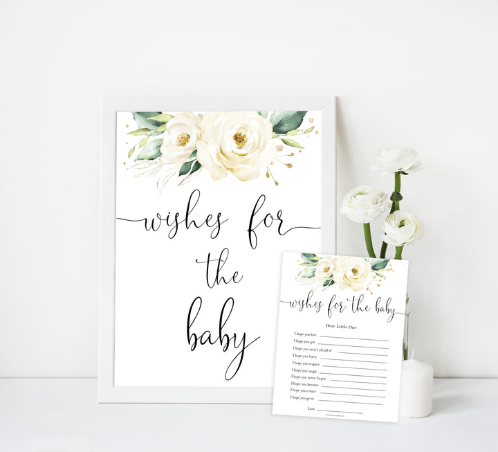 wishes for the baby game, Printable baby shower games, shite floral baby games, baby shower games, fun baby shower ideas, top baby shower ideas, floral baby shower, baby shower games, fun floral baby shower ideas