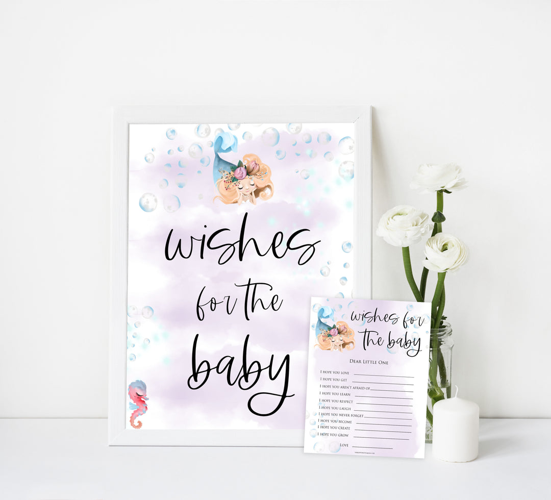 wishes for the baby keepsake, Printable baby shower games, little mermaid baby games, baby shower games, fun baby shower ideas, top baby shower ideas, little mermaid baby shower, baby shower games, pink hearts baby shower ideas