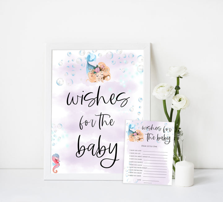 wishes for the baby keepsake, Printable baby shower games, little mermaid baby games, baby shower games, fun baby shower ideas, top baby shower ideas, little mermaid baby shower, baby shower games, pink hearts baby shower ideas