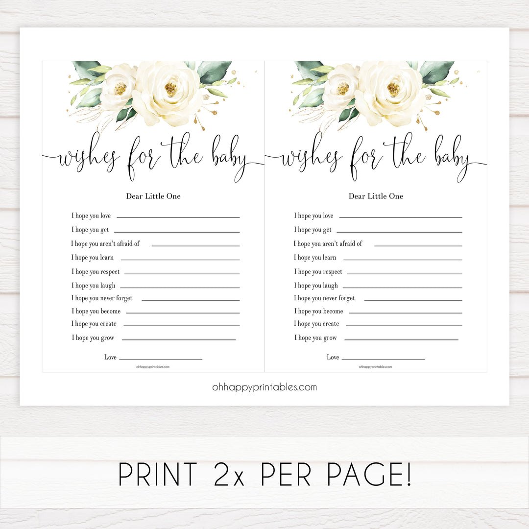 wishes for the baby game, Printable baby shower games, shite floral baby games, baby shower games, fun baby shower ideas, top baby shower ideas, floral baby shower, baby shower games, fun floral baby shower ideas