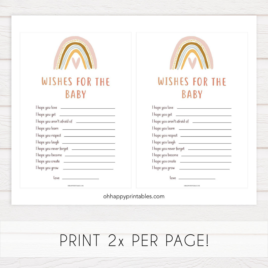 wishes for the baby keepsake, Printable baby shower games, boho rainbow baby games, baby shower games, fun baby shower ideas, top baby shower ideas, boho rainbow baby shower, baby shower games, fun boho rainbow baby shower ideas