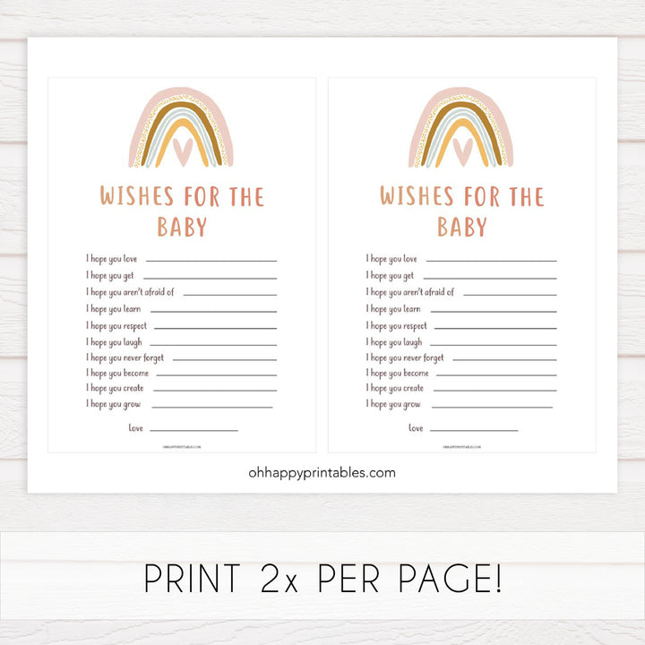 wishes for the baby keepsake, Printable baby shower games, boho rainbow baby games, baby shower games, fun baby shower ideas, top baby shower ideas, boho rainbow baby shower, baby shower games, fun boho rainbow baby shower ideas