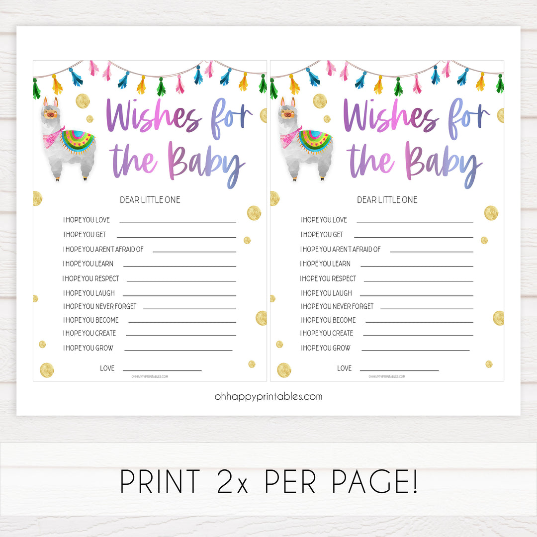 wishes for the baby game, Printable baby shower games, llama fiesta fun baby games, baby shower games, fun baby shower ideas, top baby shower ideas, Llama fiesta shower baby shower, fiesta baby shower ideas