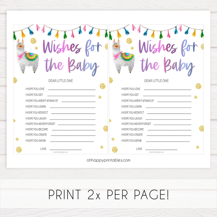 wishes for the baby game, Printable baby shower games, llama fiesta fun baby games, baby shower games, fun baby shower ideas, top baby shower ideas, Llama fiesta shower baby shower, fiesta baby shower ideas