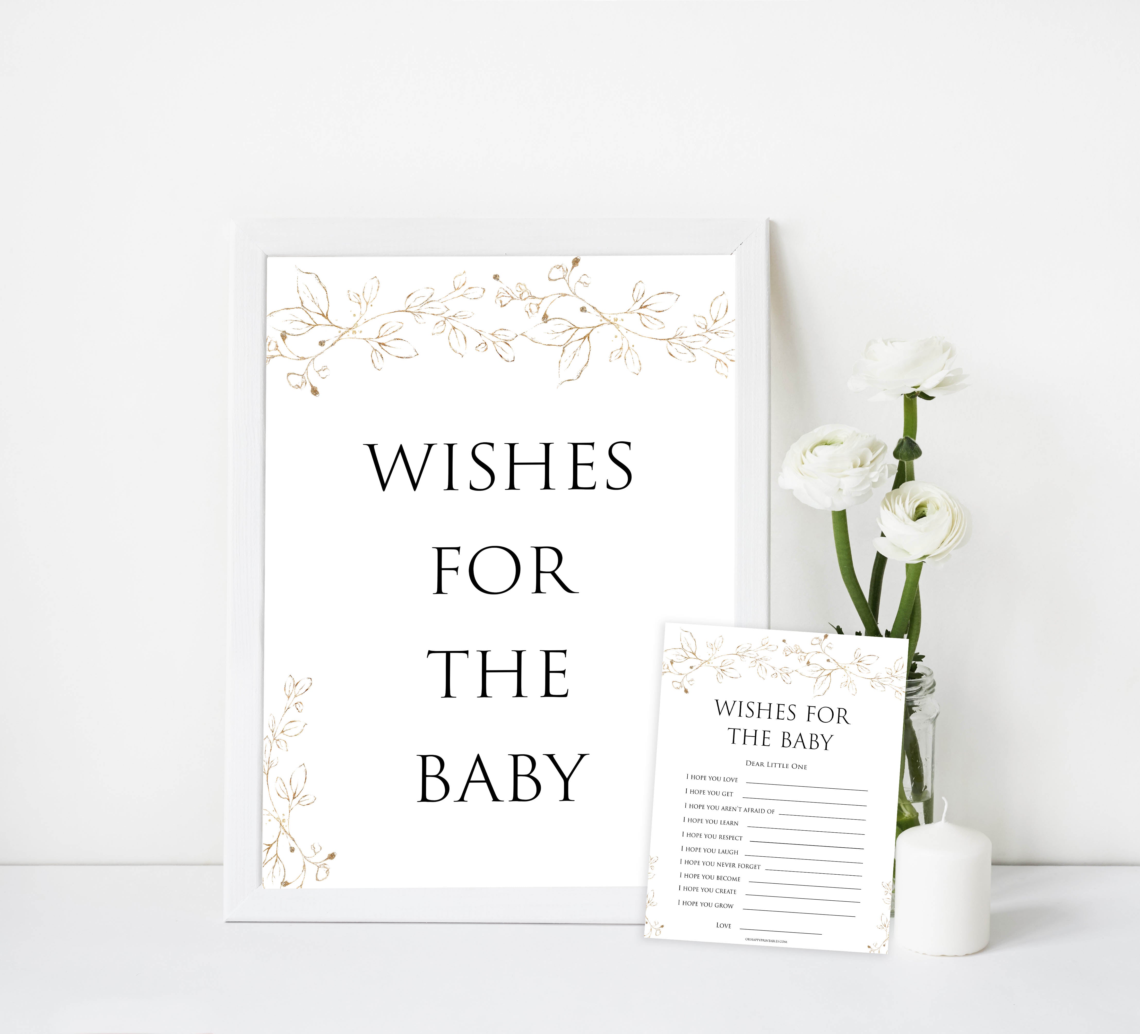 wishes for the baby keepsake, Printable baby shower games, gold leaf baby games, baby shower games, fun baby shower ideas, top baby shower ideas, gold leaf baby shower, baby shower games, fun gold leaf baby shower ideas