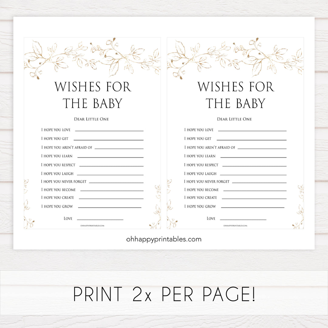 wishes for the baby keepsake, Printable baby shower games, gold leaf baby games, baby shower games, fun baby shower ideas, top baby shower ideas, gold leaf baby shower, baby shower games, fun gold leaf baby shower ideas