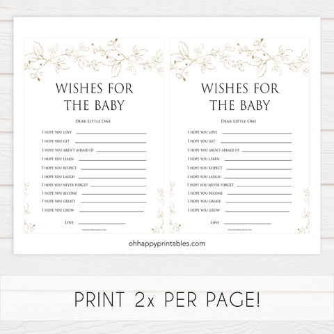 wishes for the baby keepsake, Printable baby shower games, gold leaf baby games, baby shower games, fun baby shower ideas, top baby shower ideas, gold leaf baby shower, baby shower games, fun gold leaf baby shower ideas