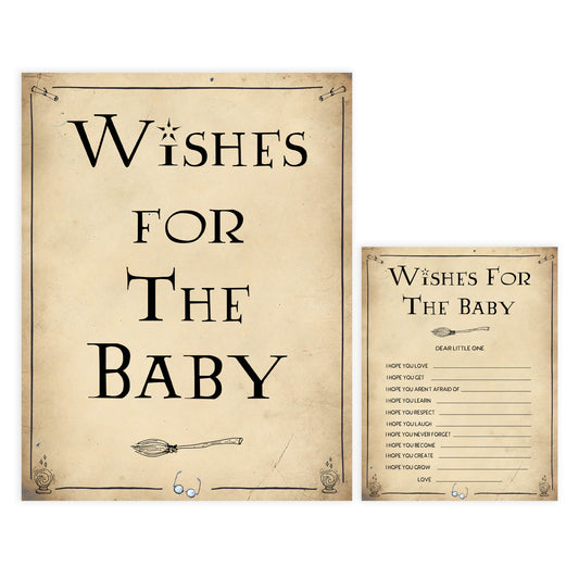 Wishes for the baby game, Wizard baby shower games, printable baby shower games, Harry Potter baby games, Harry Potter baby shower, fun baby shower games,  fun baby ideas