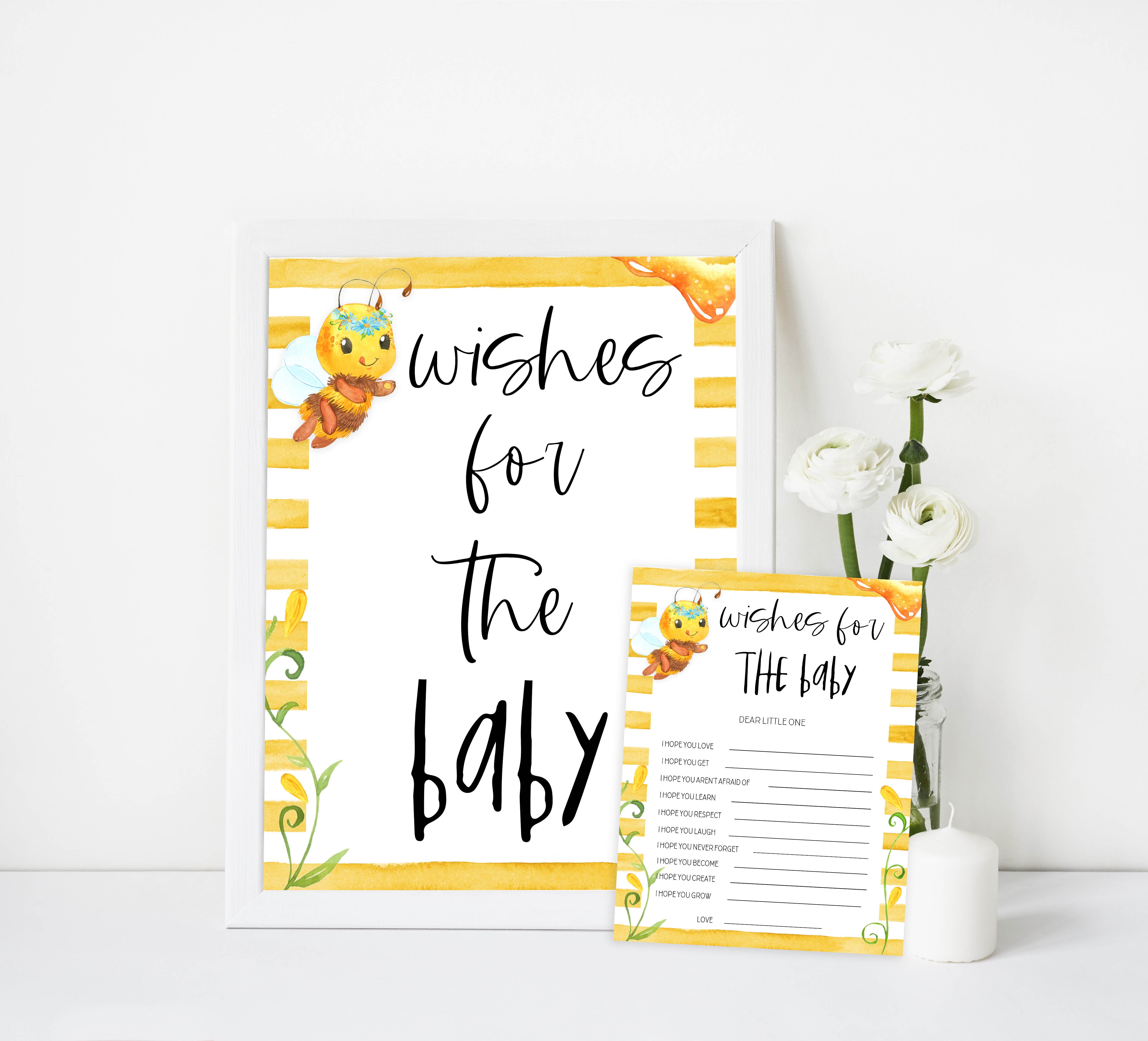 wishes for the baby game, Printable baby shower games, mommy bee fun baby games, baby shower games, fun baby shower ideas, top baby shower ideas, mommy to bee baby shower, friends baby shower ideas