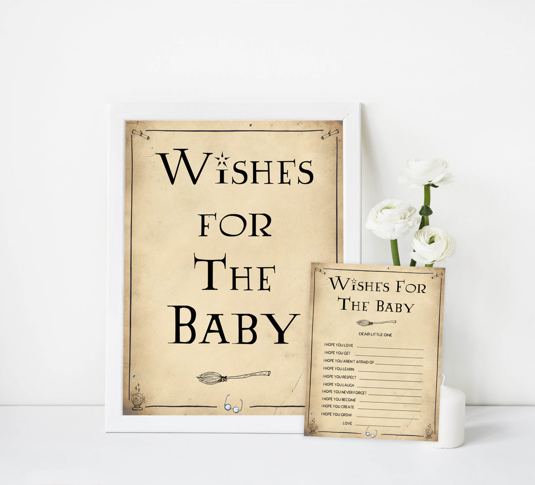 Wishes for the baby game, Wizard baby shower games, printable baby shower games, Harry Potter baby games, Harry Potter baby shower, fun baby shower games,  fun baby ideas