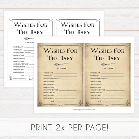 Wishes for the baby game, Wizard baby shower games, printable baby shower games, Harry Potter baby games, Harry Potter baby shower, fun baby shower games,  fun baby ideas