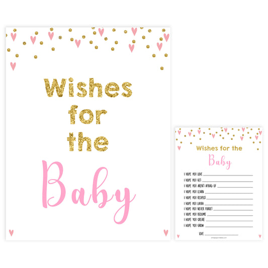 Small pink hearts baby game, wishes for the baby game, fun baby games, top baby games, printable baby games, girl baby games, pink baby shower, 10 best baby games