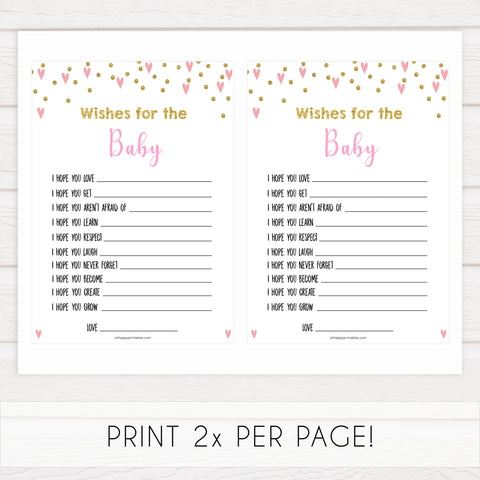 Small pink hearts baby game, wishes for the baby game, fun baby games, top baby games, printable baby games, girl baby games, pink baby shower, 10 best baby games