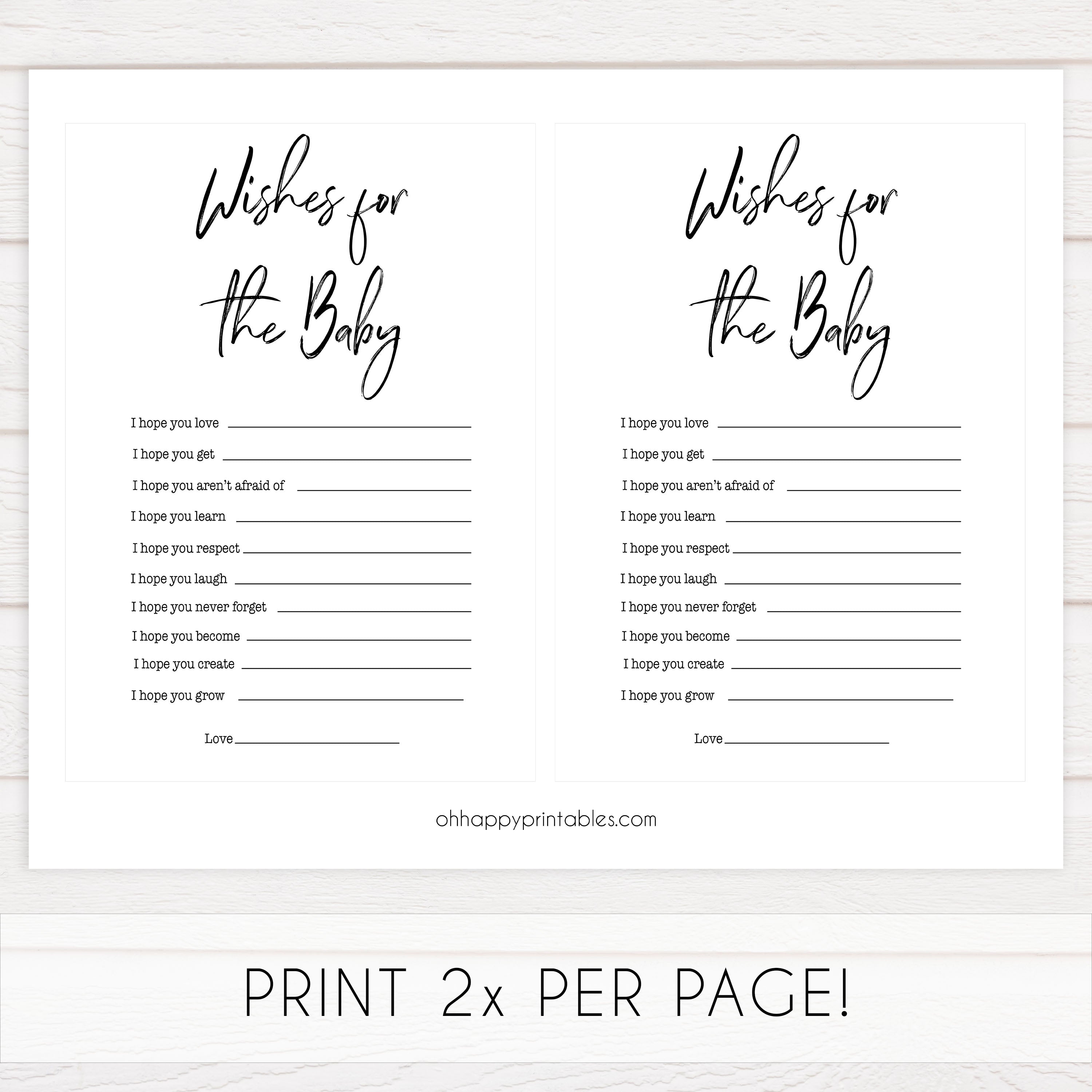 White Gender Neutral Wishes For The Baby, Baby Wishes, Wishes for The Baby, Baby Shower, Baby Shower Baby Wishes, Baby Wishes Cards, fun baby games, popular baby games