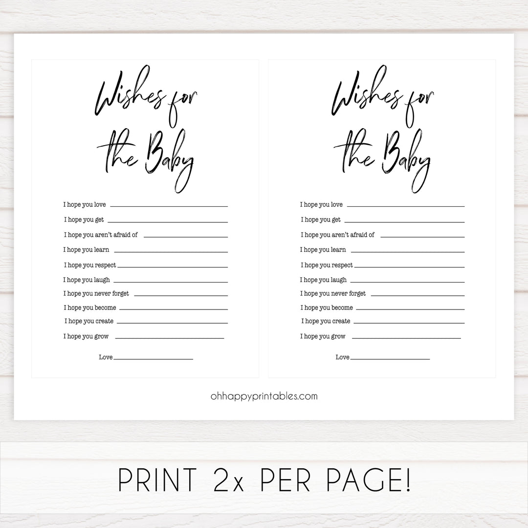 White Gender Neutral Wishes For The Baby, Baby Wishes, Wishes for The Baby, Baby Shower, Baby Shower Baby Wishes, Baby Wishes Cards, fun baby games, popular baby games