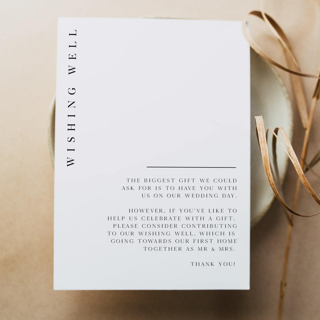 editable wishing well card, printable wishing well card, editable wedding invitation suite, editable wedding stationery, printable wedding stationery, modern wedding items, wedding save the dates