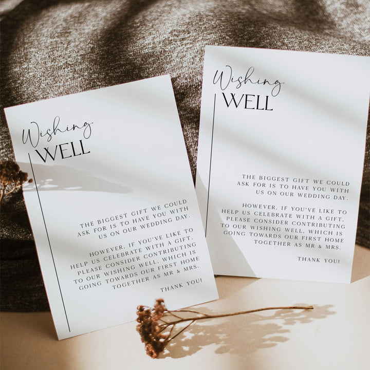 editable wishing well card, modern wedding invitation suite, editable wedding stationery, printable wedding stationery, modern wedding items, wedding save the dates