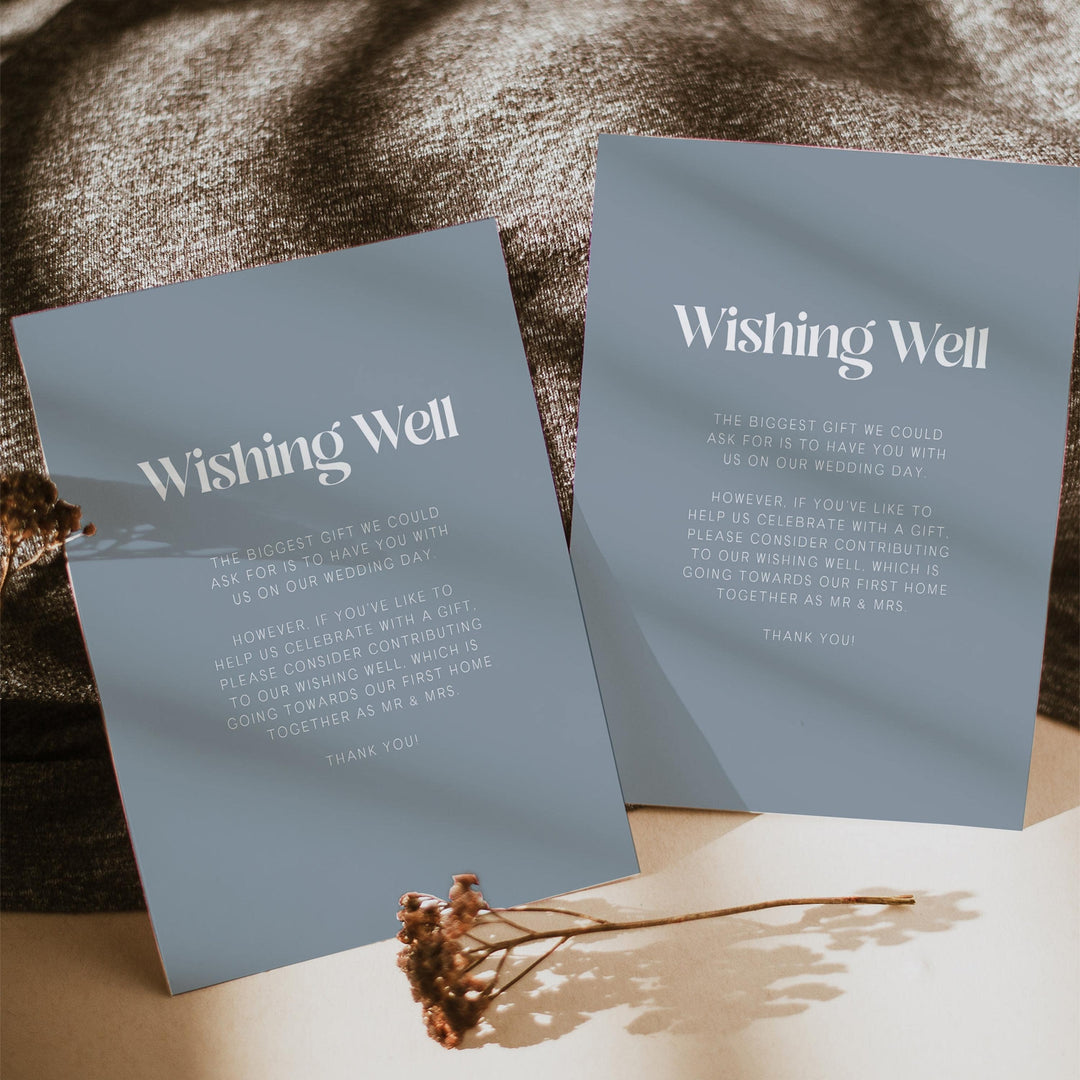 editable wishing well card, printable wishing well card, modern wedding invitation suite, editable wedding stationery, printable wedding stationery, modern wedding items, wedding save the dates