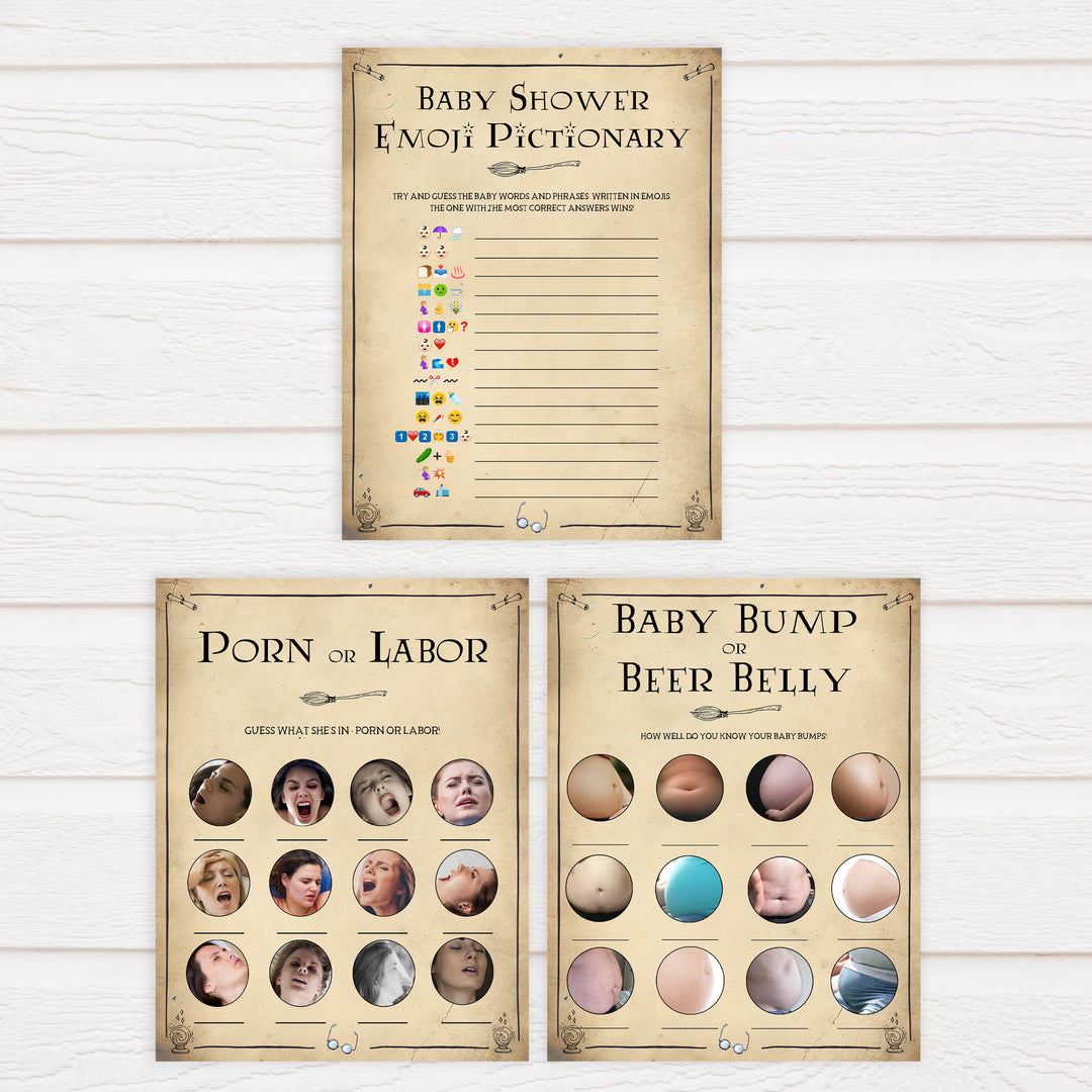 7 Wizard baby shower games, printable baby shower games, Harry Potter baby games, Harry Potter baby shower, fun baby shower games,  fun baby ideas