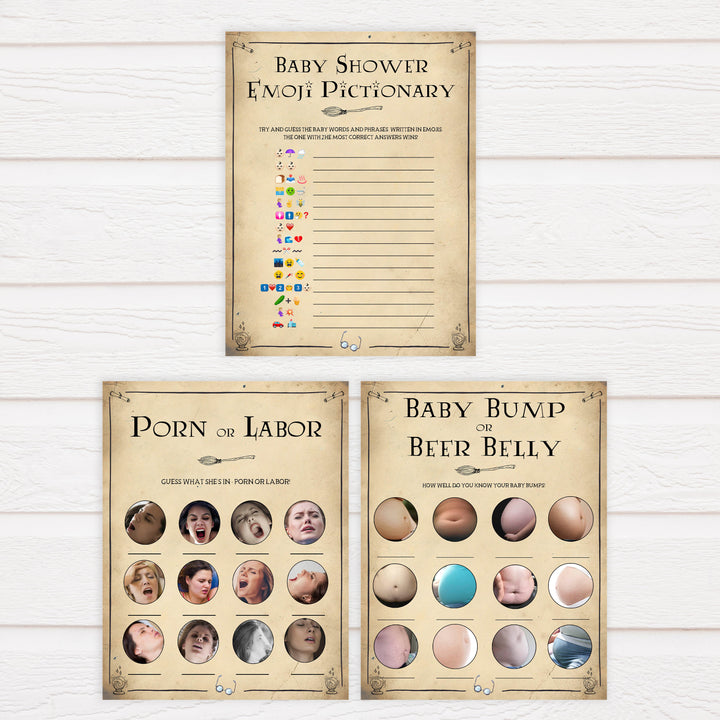 7 Wizard baby shower games, printable baby shower games, Harry Potter baby games, Harry Potter baby shower, fun baby shower games,  fun baby ideas