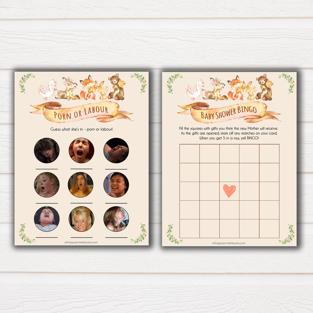 Woodland animals 5 best baby shower games, baby shower games, baby shower ideas, woodland animals