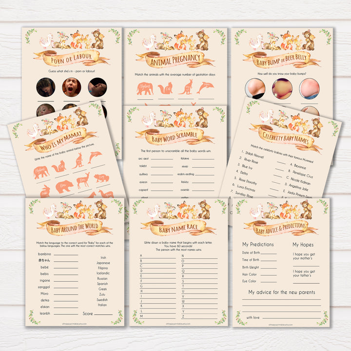 Woodland animals 9 best baby shower games, baby shower games, baby shower ideas, woodland animals
