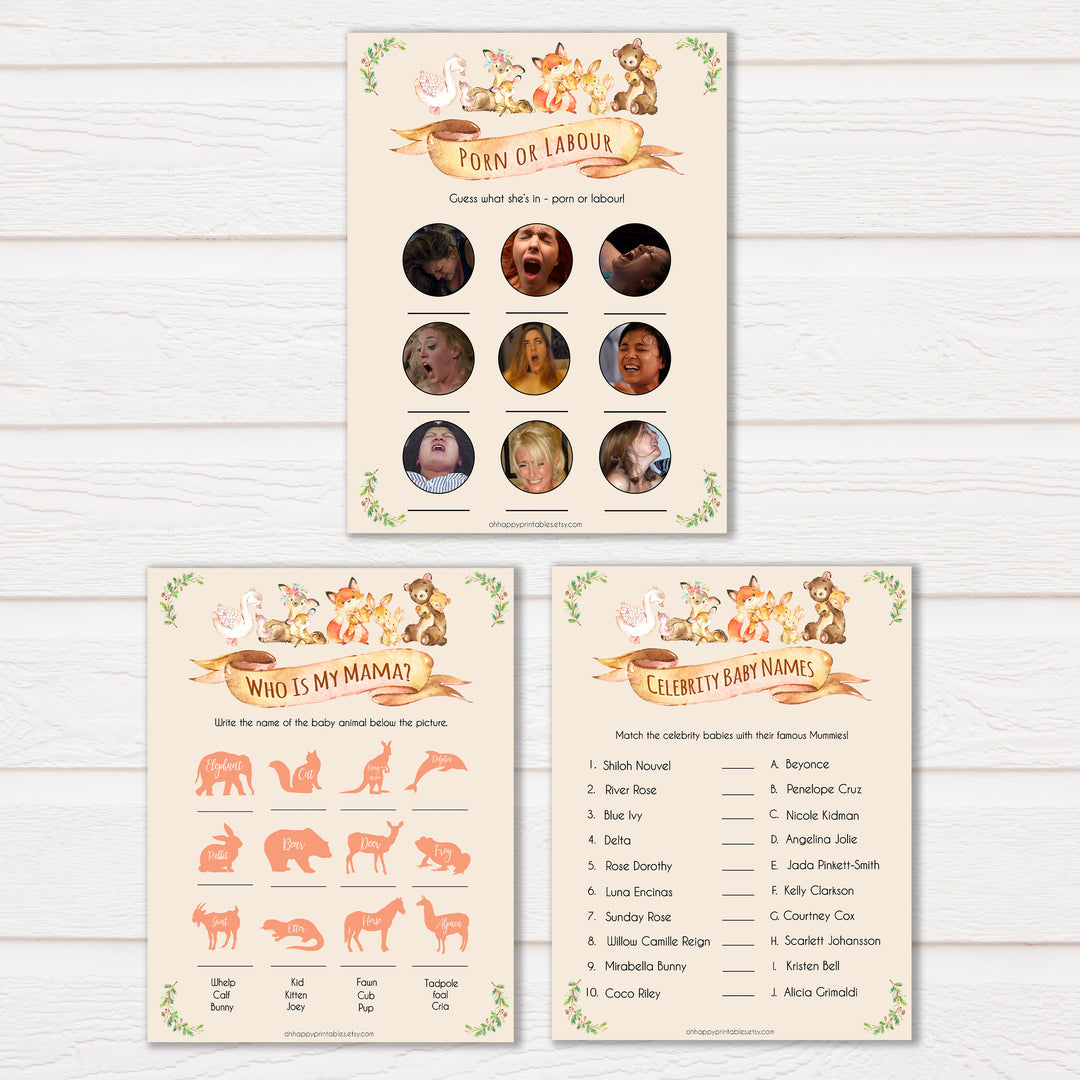 Woodland animals 9 best baby shower games, baby shower games, baby shower ideas, woodland animals