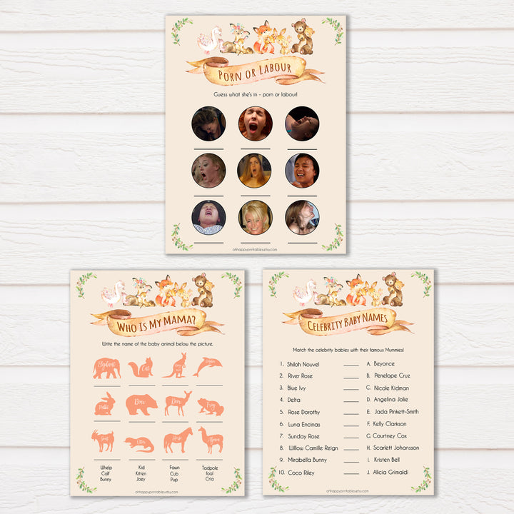 Woodland animals 9 best baby shower games, baby shower games, baby shower ideas, woodland animals