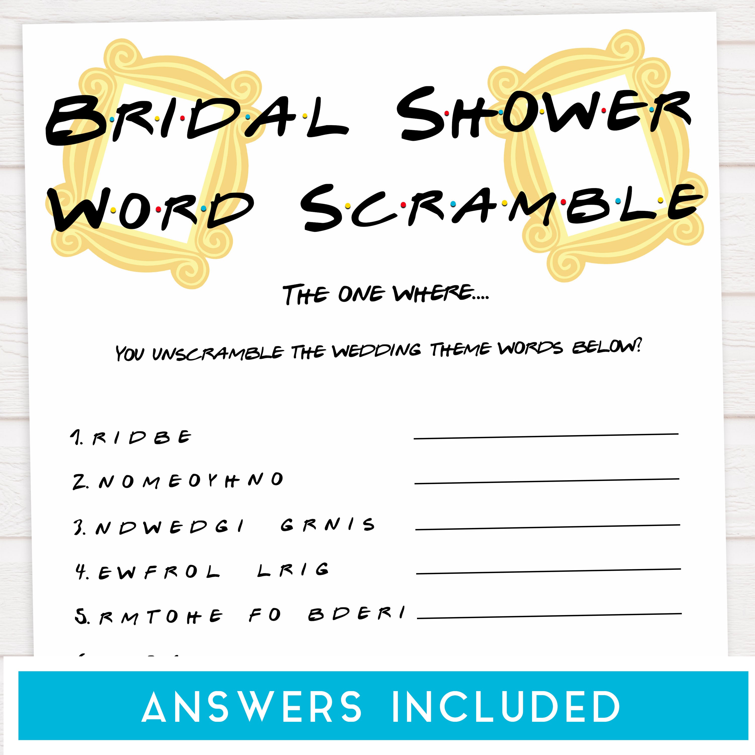 Word Riddles Wedding Wedding word scramble answers 60 photos - Astyledwedding.com