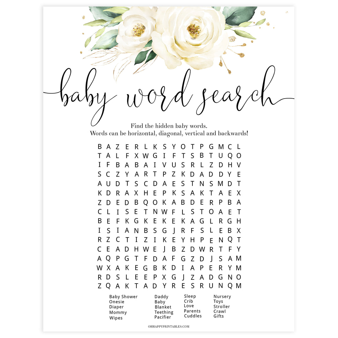 baby shower word search, baby word search game, Printable baby shower games, shite floral baby games, baby shower games, fun baby shower ideas, top baby shower ideas, floral baby shower, baby shower games, fun floral baby shower ideas