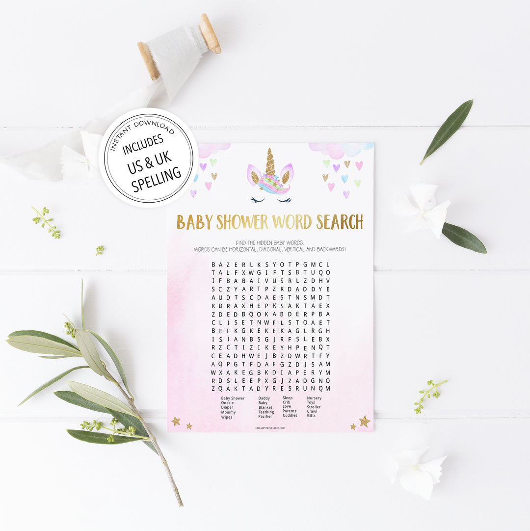 baby shower word search game, Printable baby shower games, unicorn baby games, baby shower games, fun baby shower ideas, top baby shower ideas, unicorn baby shower, baby shower games, fun unicorn baby shower ideas