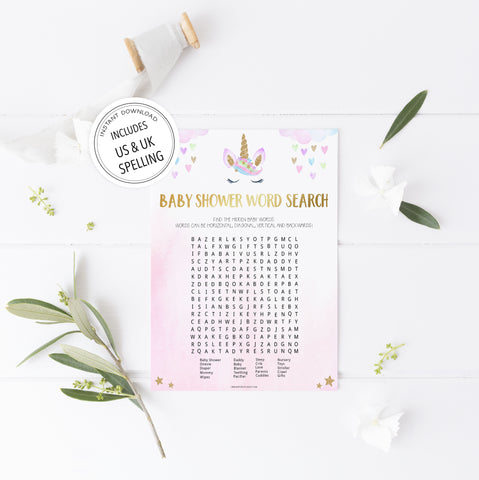 baby shower word search game, Printable baby shower games, unicorn baby games, baby shower games, fun baby shower ideas, top baby shower ideas, unicorn baby shower, baby shower games, fun unicorn baby shower ideas