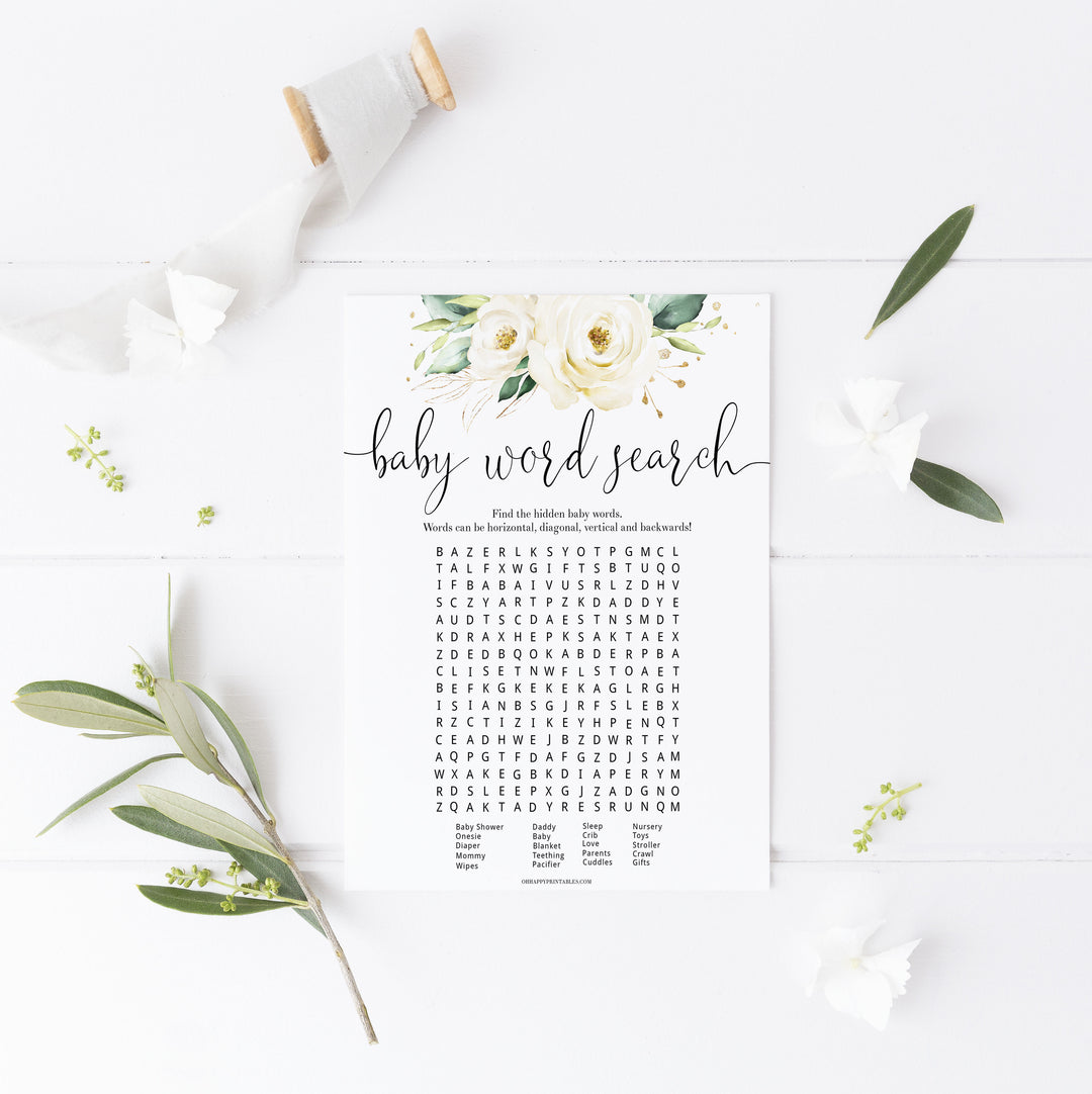 baby shower word search, baby word search game, Printable baby shower games, shite floral baby games, baby shower games, fun baby shower ideas, top baby shower ideas, floral baby shower, baby shower games, fun floral baby shower ideas