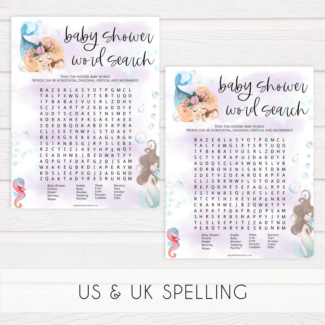 baby shower word search game, Printable baby shower games, little mermaid baby games, baby shower games, fun baby shower ideas, top baby shower ideas, little mermaid baby shower, baby shower games, pink hearts baby shower ideas