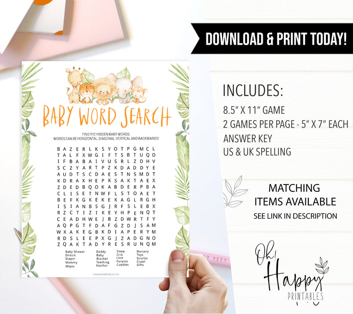 baby shower word search game, baby word search, Printable baby shower games, safari animals baby games, baby shower games, fun baby shower ideas, top baby shower ideas, safari animals baby shower, baby shower games, fun baby shower ideas