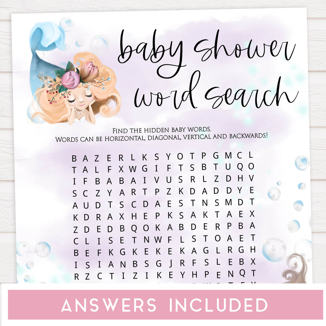 baby shower word search game, Printable baby shower games, little mermaid baby games, baby shower games, fun baby shower ideas, top baby shower ideas, little mermaid baby shower, baby shower games, pink hearts baby shower ideas